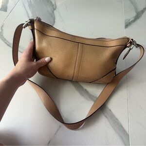 Vintage Coach Pebbled Leather Camel Nude Tan Shoulder Purse Bag Medium SoHo Hobo